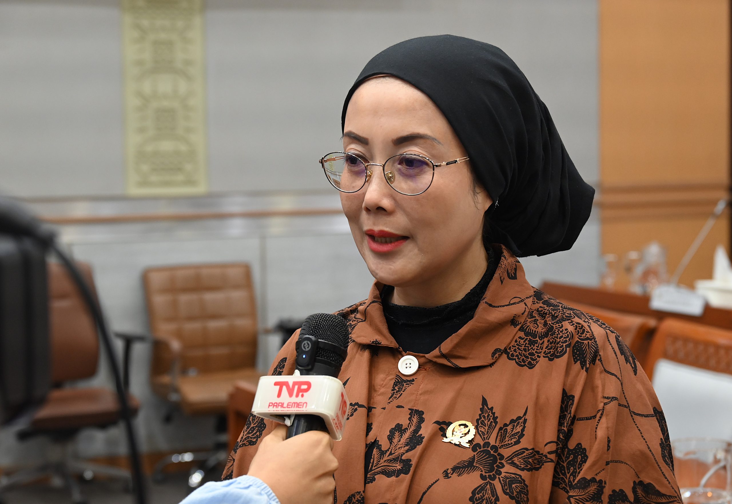 Anggota Komisi VIII DPR RI Selly Andriany Gantina saat rapat dengar pendapat dengan BPKH di Gedung Nusantara II Senayan