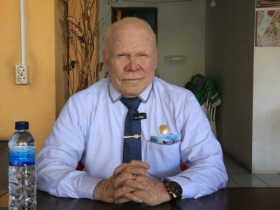 Ketua Umum PGGP Pendeta M.P.A Maury saat memberikan pernyataan sikap terkait situasi keamanan di Papua dan dukungan terhadap Polri.