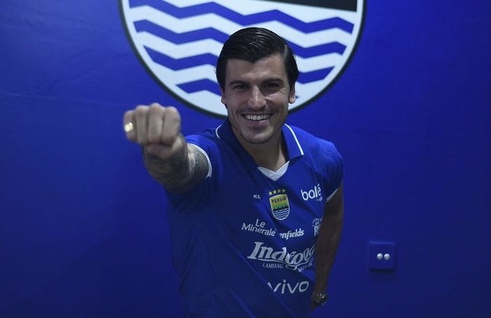 Penyerang baru Persib Bandung Sergio Castel saat melakoni debut melawan Ratchaburi FC di AFC Champions League Two
