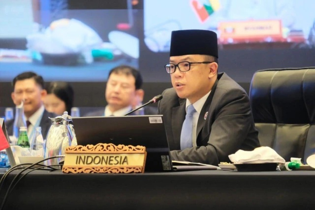 Menteri Luar Negeri RI Sugiono saat memberikan pernyataan dalam pertemuan Dewan Keamanan PBB mengenai situasi di Timur Tengah dan Palestina.