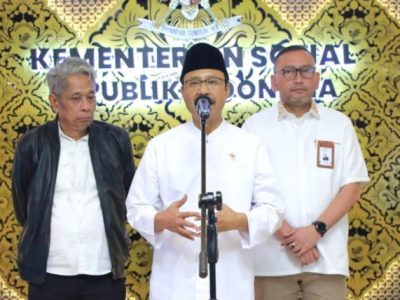 Mensos Gus Ipul menyampaikan laporan penyaluran bansos triwulan pertama 2026/Foto: Humas Kemensos