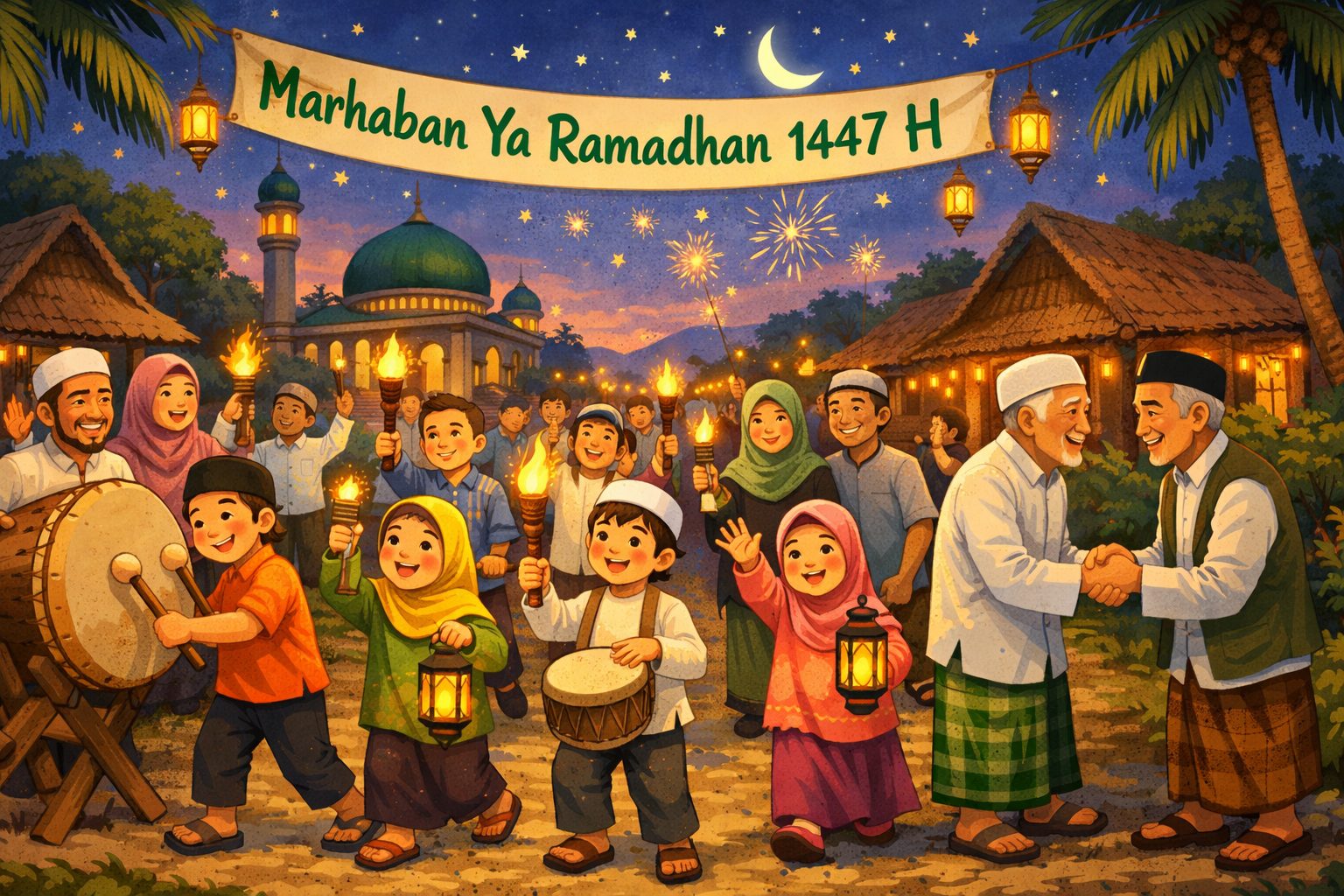 Masyarakat menyambut gembira datangnya bulan suci Ramadhan 1447 H yang jatuh pada Kamis (19/2/2026) sesuai dengan ketetapan pemerintah/Ilustrasi: Indoragamnewscom