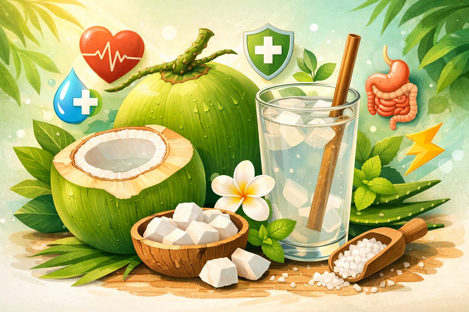 Air kelapa muda kaya kalium, elektrolit, dan antioksidan. Penelitian ungkap manfaatnya untuk jantung, diabetes, hingga cegah batu ginjal/Ilustrasi: Indoragamnewscom