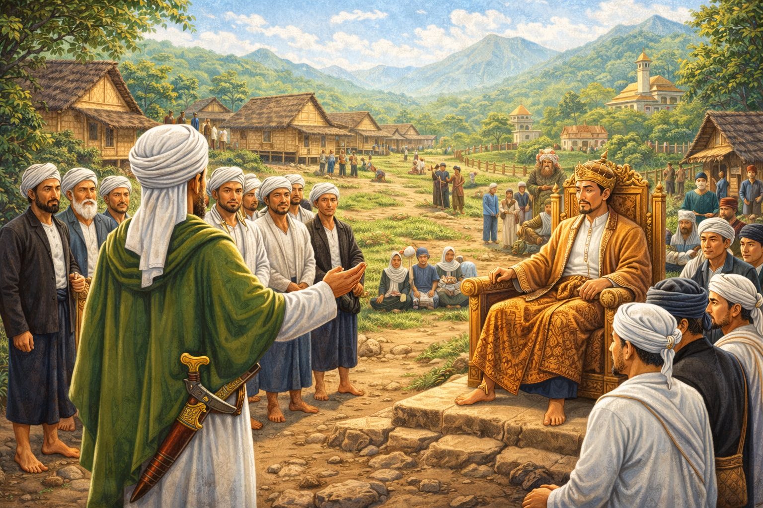 Ilutrasi Prabu Kiansantang sedang berdakwah menyebaran Agama Islam di Garut, Jawa barat/Ilustrasi: Indoragamnewscom