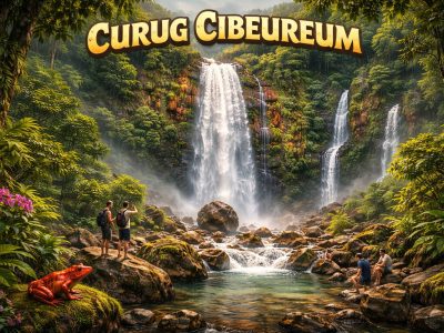 Curug Cibeureum di Cianjur menyimpan keunikan lumut merah endemik dan legenda pertapa sakti. Air terjun bertingkat di kawasan TNGGP ini wajib dikunjungi.