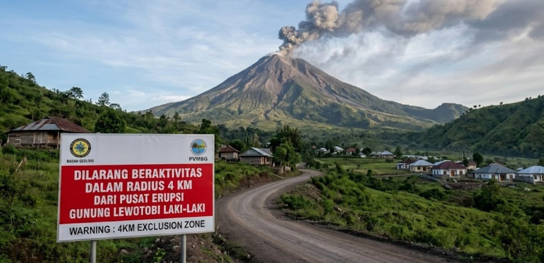 Gunung Lewotobi Laki-laki di Flores Timur NTT
