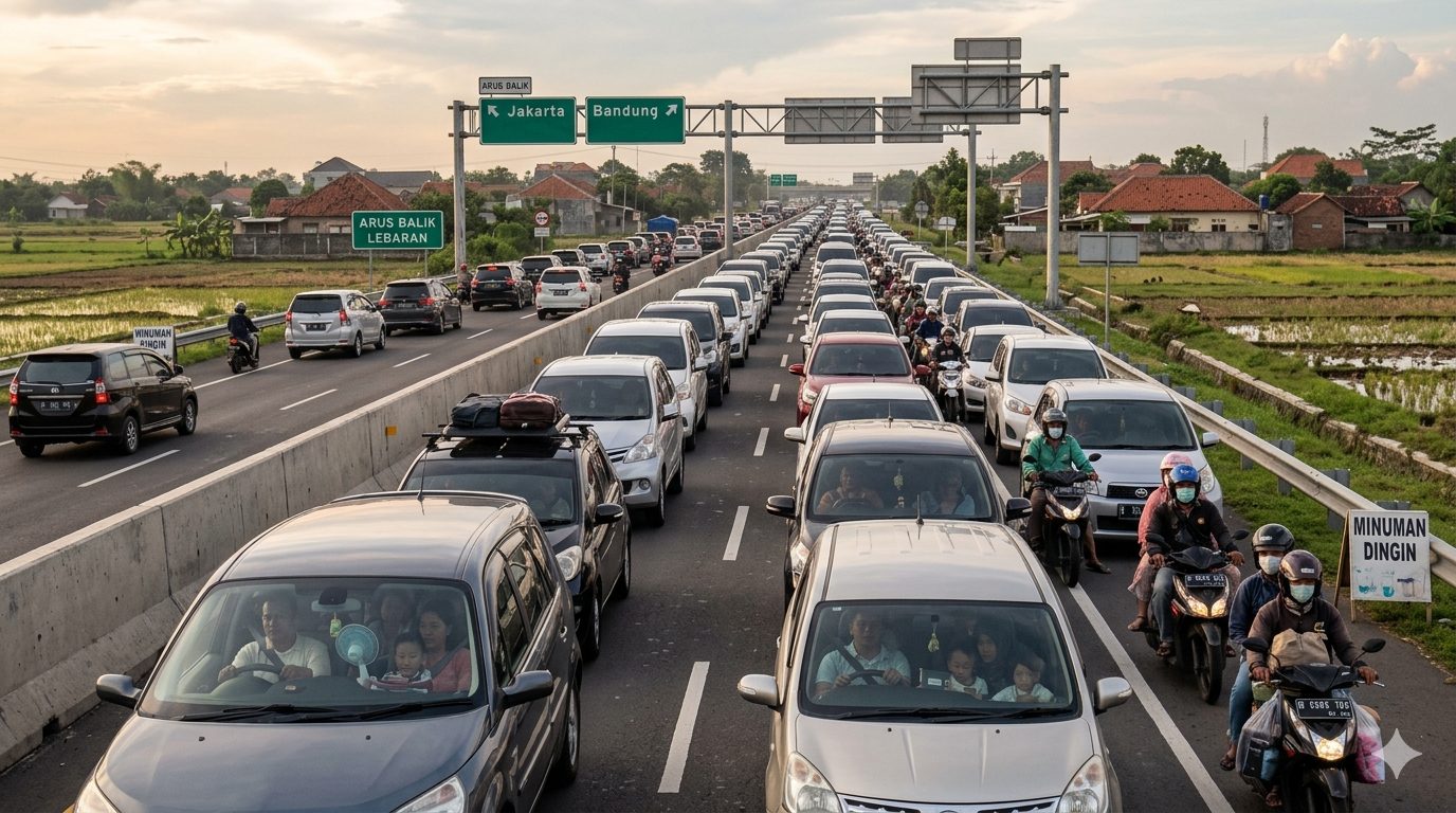 Ilustrasi arus balik lebaran 2026/Ilustrasi: indoragamnewscom