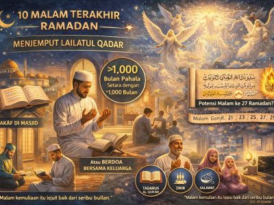 Ilustrasi suasana khusyuk umat Islam yang sedang melaksanakan iktikaf di masjid pada sepuluh malam terakhir bulan Ramadan/Ilustrasi: Indoragamnewscom