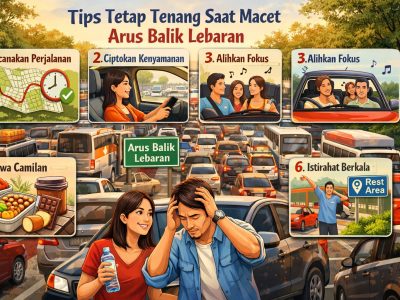 6 tips kelola stres saat arus balik Lebaran: atur waktu perjalanan, istirahat berkala, teknik napas dalam, dan ciptakan kenyamanan di dalam mobil/Ilustrasi: Indoragamnewscom