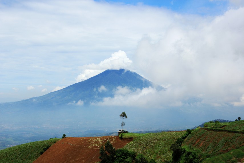 Gunung Papandayan menjadi pemandangan yang indah saat berada di Kawasan Puncak Darajat/Foto: Indonesia Kaya