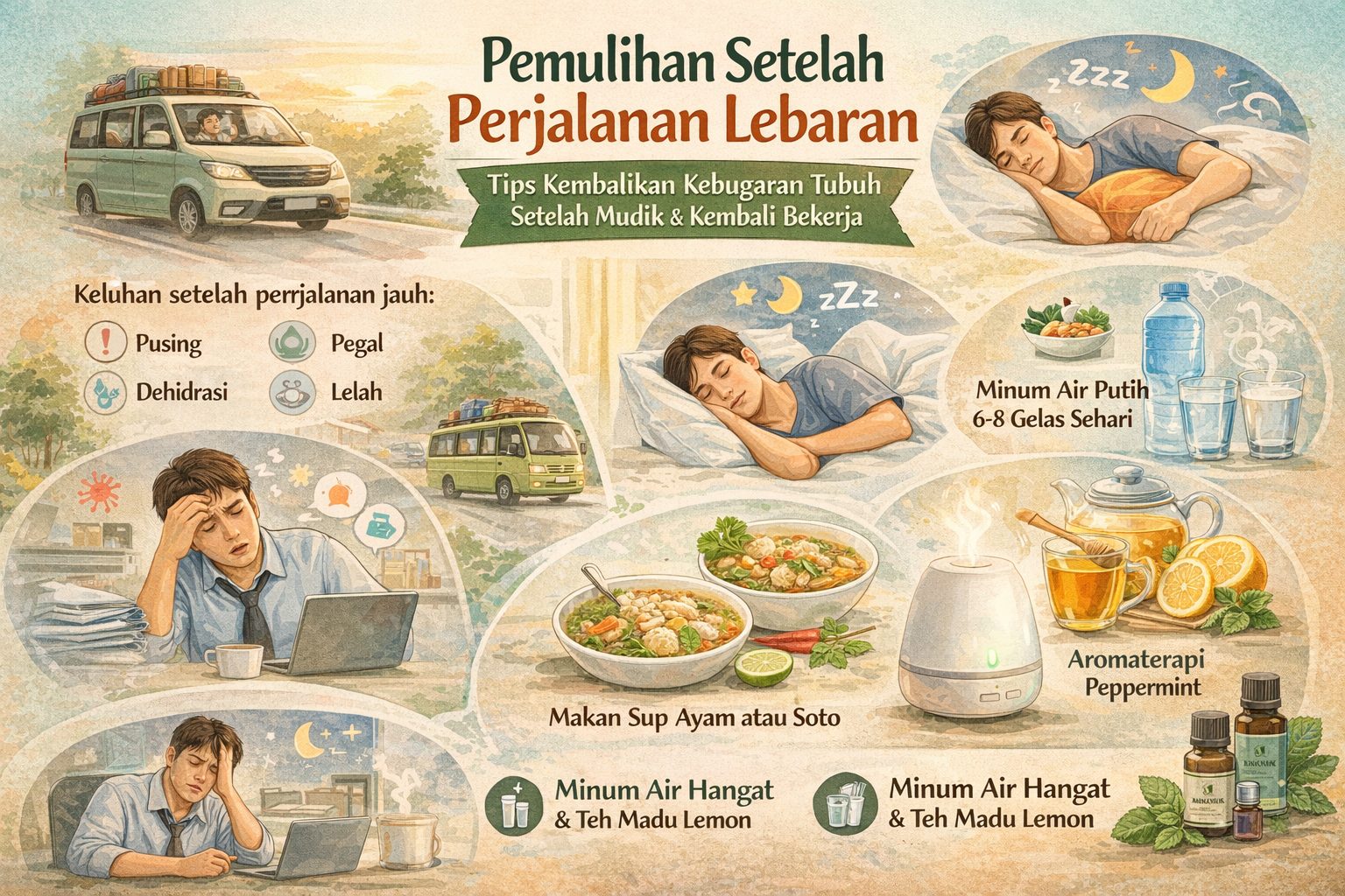 Empat Langkah Cepat Pulihkan Tubuh Usai Perjalanan Mudik