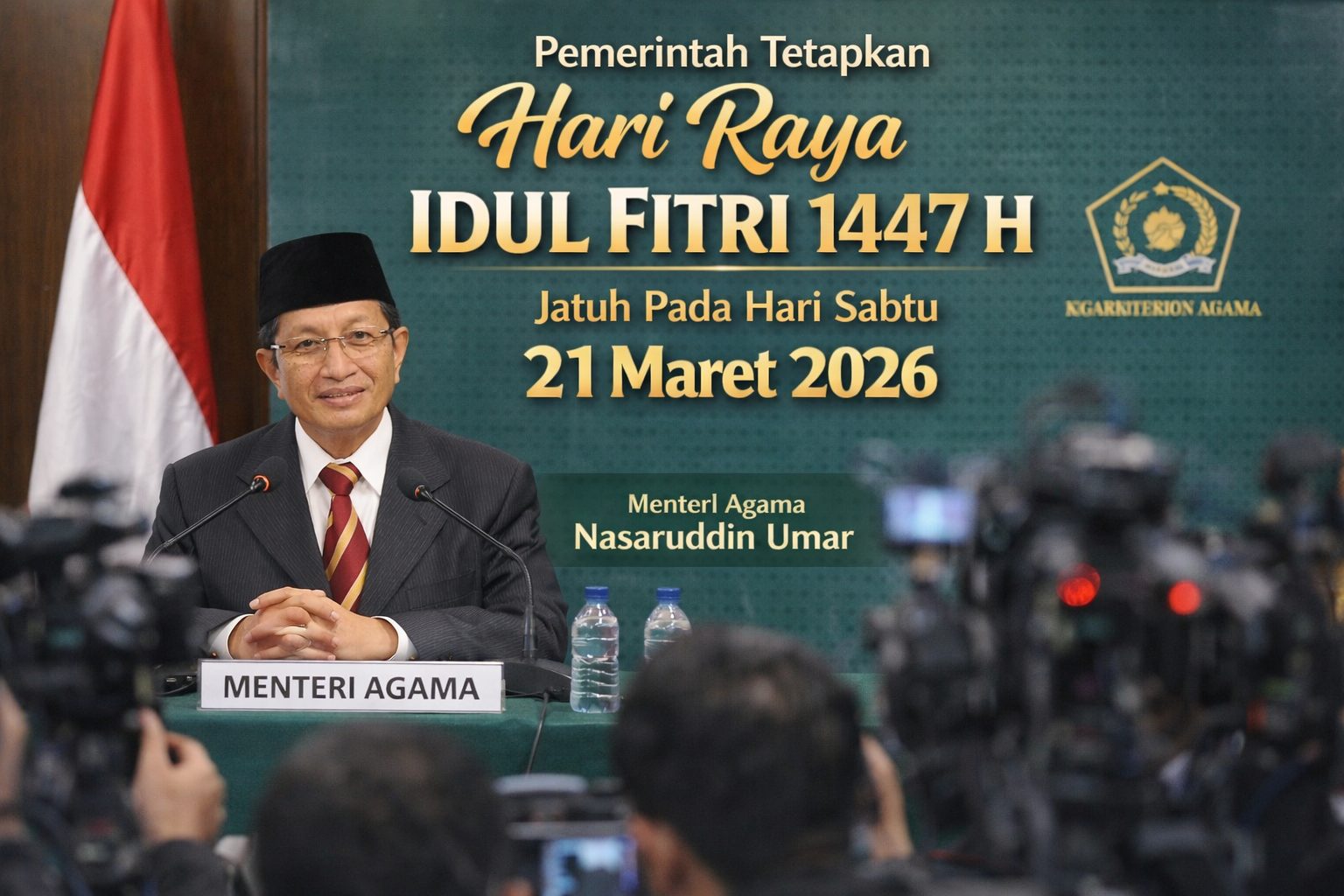 Menteri Agama Nasaruddin Umar umumkan penetapan Idul Fitri 1447 H dalam sidang Isbat/Ilustrasi: Indoragamnewscom