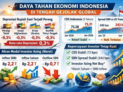 Menkeu Purbaya bantah rupiah hancur akibat perang Timur Tengah. Depresiasi hanya 0,3% dan investor asing masih masuk ke SRBI dan saham RI/Ilustrasi: Indoragamnewscom