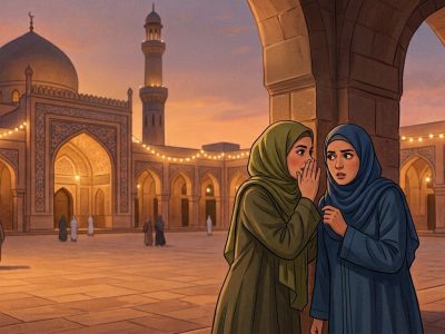 Ghibah atau menggunjing adalah dosa lisan yang dalam Al-Qur'an disamakan dengan memakan daging saudara sendiri.