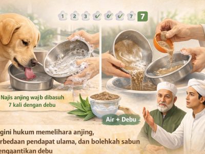 Najis anjing wajib dibasuh 7 kali dengan debu. Begini hukum memelihara anjing, perbedaan pendapat ulama, dan bolehkah sabun menggantikan debu/Ilustrasi: Indoragamnewscom