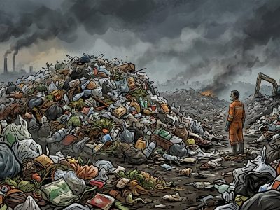 Menteri LH Hanif deklarasi darurat sampah nasional. 130.000 ton sampah per hari, baru 26 persen terkelola. Target open dumping dihentikan Agustus 2026.