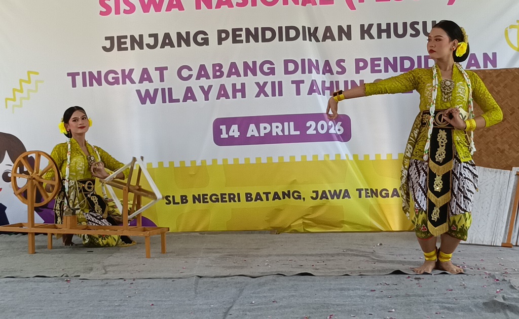 75 siswa berkebutuhan khusus dari jenjang SD-SMA se-Cabdin 12 Batang unjuk bakat di FLS3N 2026, mulai dari tari, pantomim, hingga desain grafis.