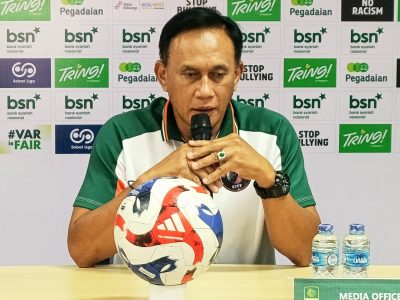 Ekspresi kekecewaan pemain FC Bekasi City usai laga kontra Persikad Depok di Stadion Pakansari.