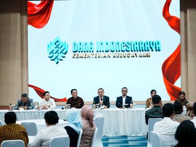 Menteri Kebudayaan Fadli Zon saat memberikan sambutan dalam peluncuran program Dana IndonesiaRaya di Jakarta.
