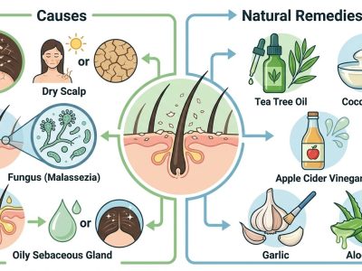 Cara alami atasi ketombe pakai bawang putih, tea tree oil, cuka apel, hingga kelola stres/Ilustrasi: Indoragamnewscom