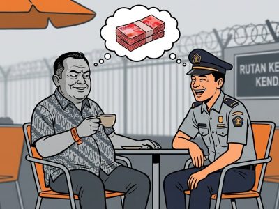 Viral napi korupsi ngopi di kafe Kendari. DPR curiga ada suap petugas rutan/Ilustrasi: Indoragamnewscom