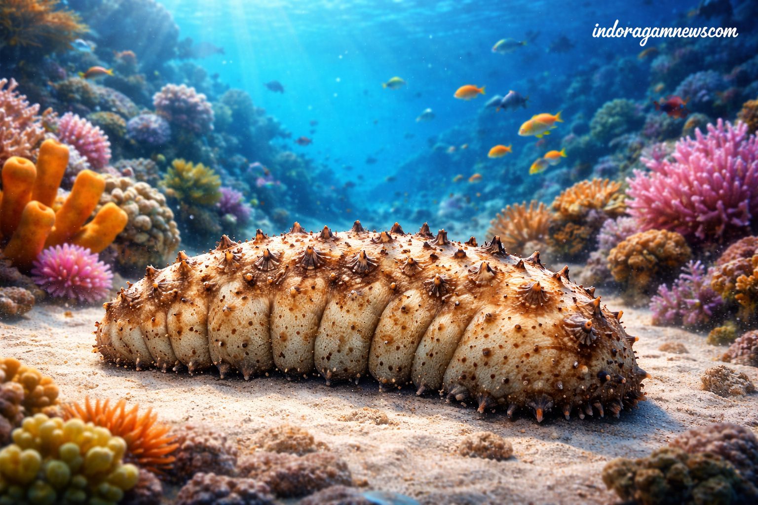 Teripang kaya protein, mineral, dan antioksidan. Manfaatnya: percepat penyembuhan luka, jaga jantung, atasi radang sendi, hambat sel kanker, turunkan kolesterol.