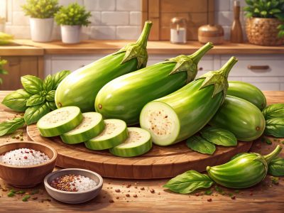 Terong hijau kaya vitamin A, B kompleks, E, K, kalsium, dan antioksidan. Manfaatnya dari jaga pencernaan, tulang, otak, hingga cegah kanker/Ilustrasi: Indoragamnewscom