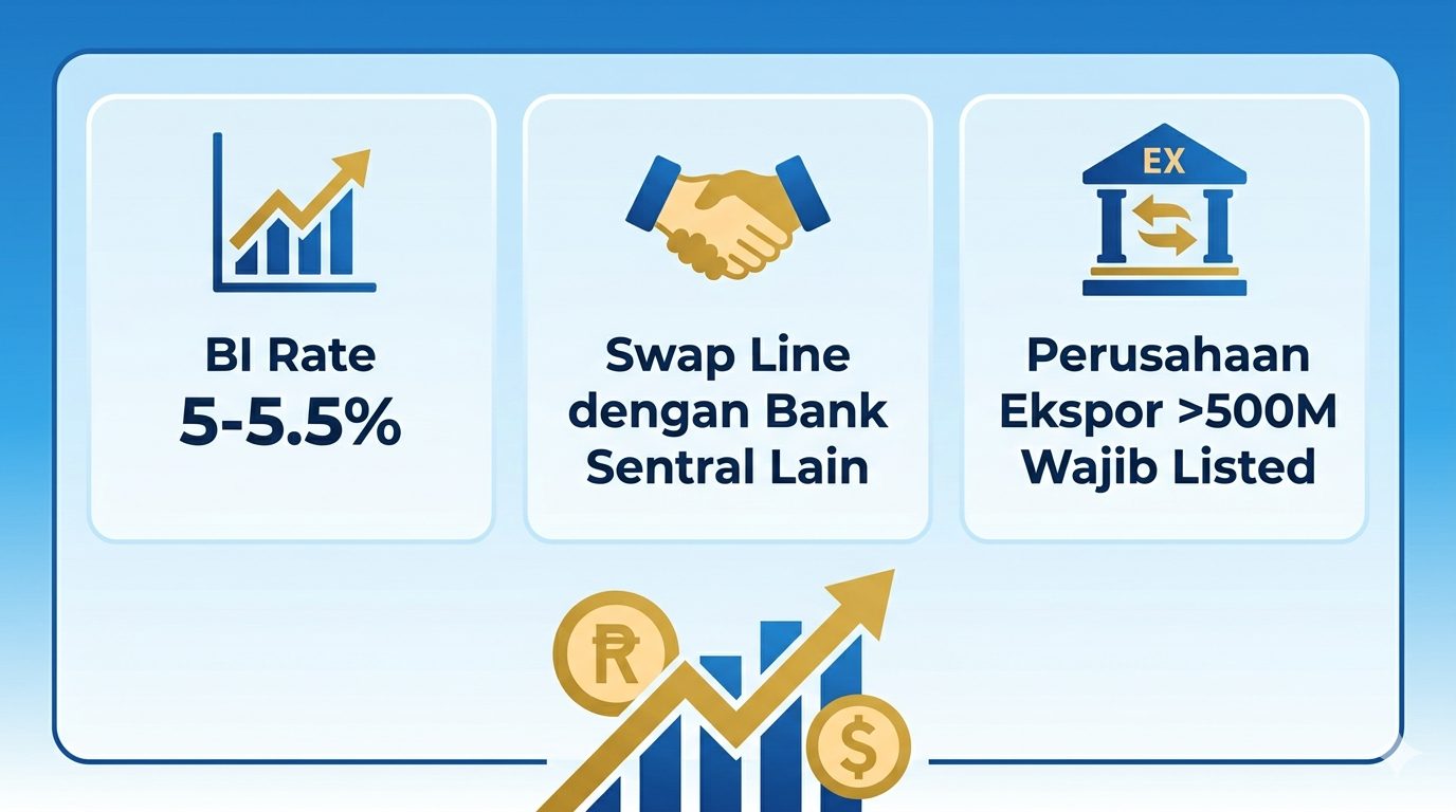 Anggota Komisi XI DPR Eric Hermawan desak BI naikkan suku bunga ke 5-5,5 persen, perbanyak swap line dengan bank sentral lain, dan kaji kewajiban perusahaan ekspor go public.