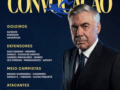 Carlo Ancelotti panggil Neymar dan Endrick ke skuad Brasil Piala Dunia 2026. Sang pelatih target juara, bukan sekadar finalis. Brasil mulai 13 Juni vs Maroko.