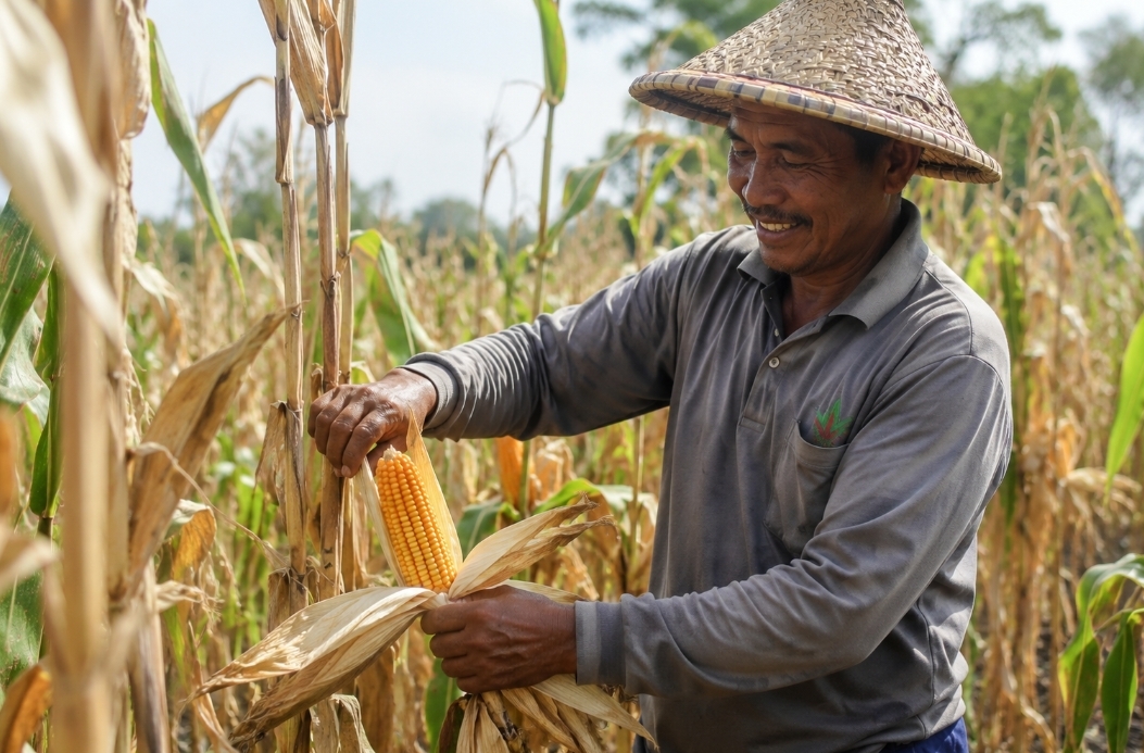 BUMDes Restu Bersaya di Bengkalis panen 6-7 ton jagung dari lahan gambut. Warga buktikan kemandirian pangan di tengah cuaca ekstrem dan keterbatasan alat/Foto: Istimewa
