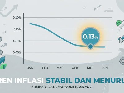 BPS catat inflasi April 2026 sebesar 0,13 persen. Angka ini menunjukkan stabilitas harga tetap terjaga di bawah 0,2 persen.