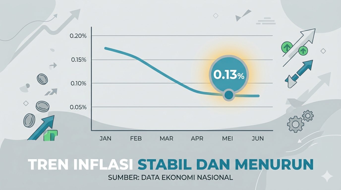 BPS catat inflasi April 2026 sebesar 0,13 persen. Angka ini menunjukkan stabilitas harga tetap terjaga di bawah 0,2 persen.
