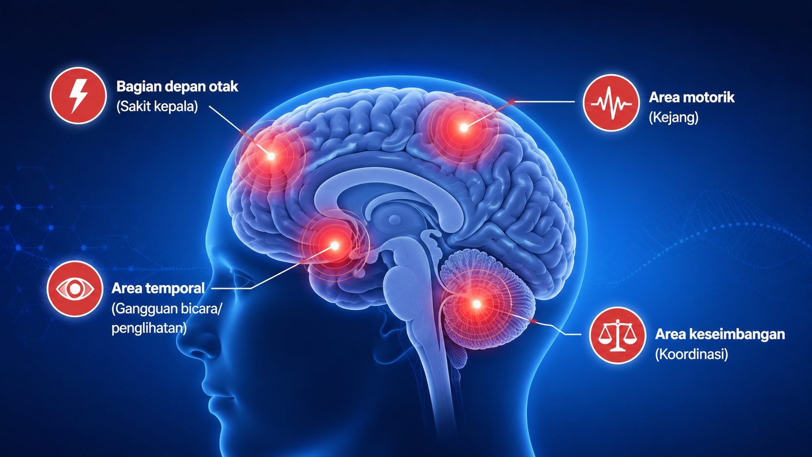 4 gejala awal tumor otak: sakit kepala tak biasa, kejang pertama di usia dewasa, hingga gangguan neurologis.
