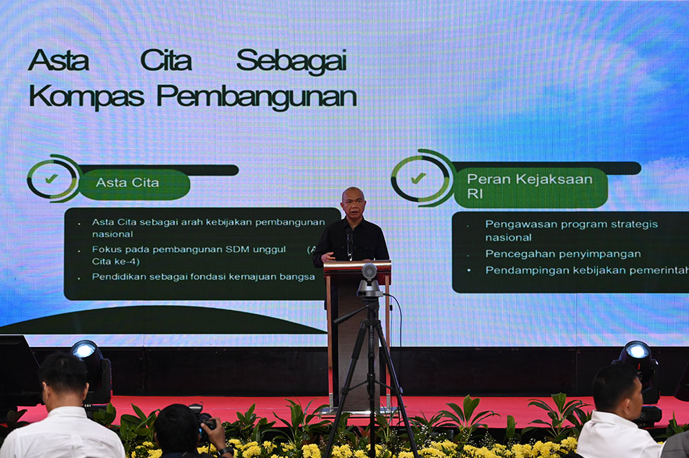 Jaksa Agung Muda Intelijen (Jamintel) Reda Manthovani dalam kegiatan sinergi Kementerian Pendidikan Dasar dan Menengah (Kemendikdasmen) bersama Kejaksaan RI melalui platform JAGA Indonesia Pintar di Bandung, Jawa Barat, Rabu (6/5/2026)/Foto: Dok Kemendikdasmen