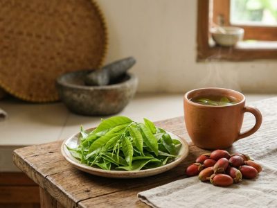 Daun melinjo mengandung resveratrol, senyawa antioksidan yang sama dengan red wine. Penelitian laboratorium menunjukkan potensinya menurunkan asam urat dan melawan radikal bebas/Ilustrasi: Indoragamnewscom