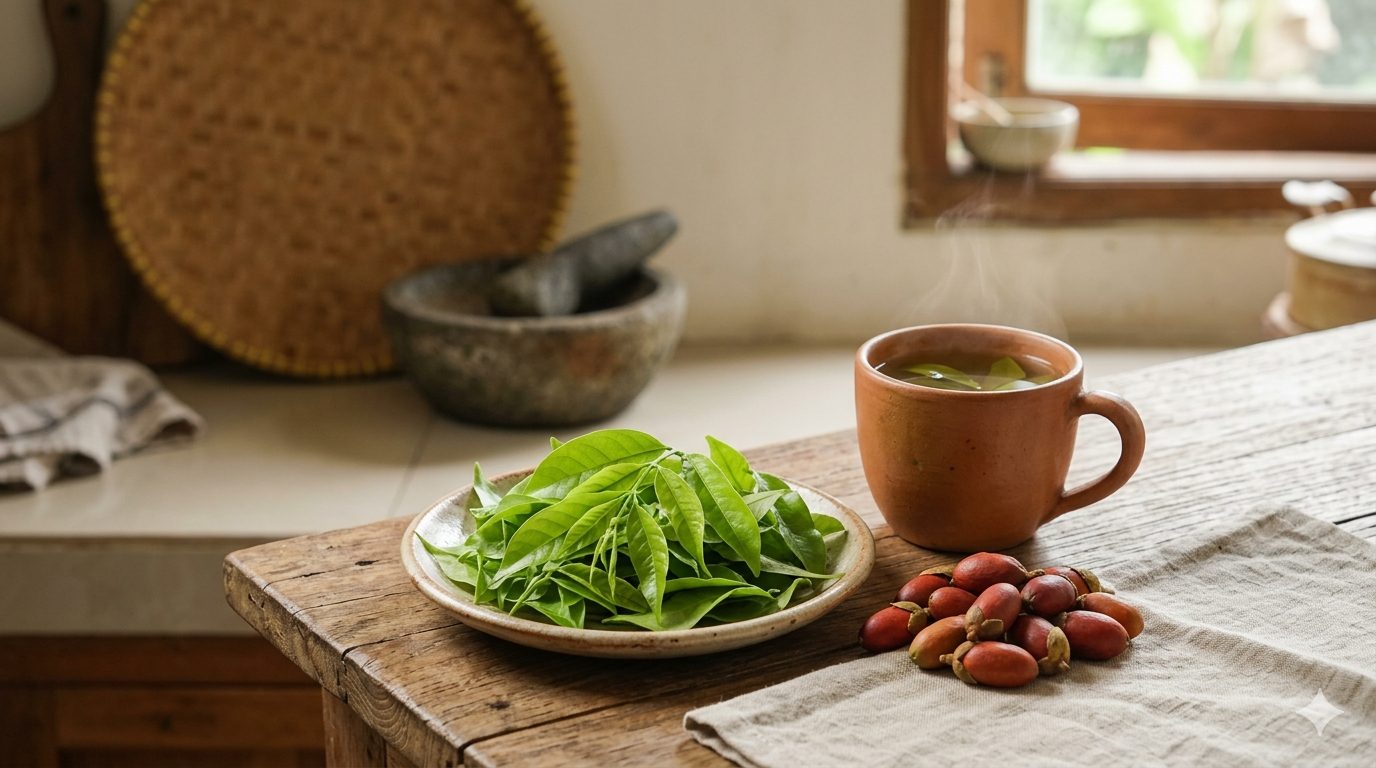 Daun melinjo mengandung resveratrol, senyawa antioksidan yang sama dengan red wine. Penelitian laboratorium menunjukkan potensinya menurunkan asam urat dan melawan radikal bebas/Ilustrasi: Indoragamnewscom