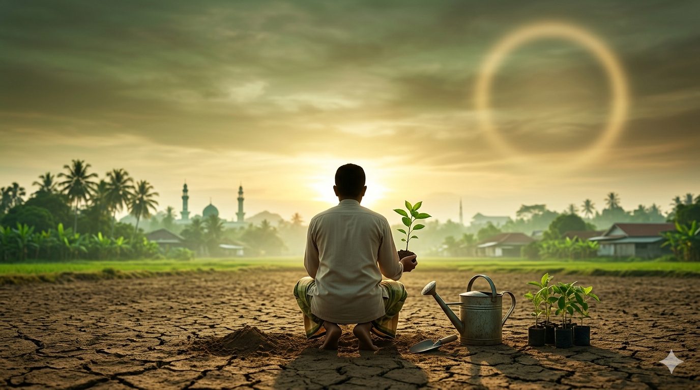 Islam mewajibkan umatnya menjaga bumi. Konsep khalifah, larangan merusak, hingga hadis menanam pohon saat kiamat menunjukkan ekologi adalah bagian dari iman/Ilustrasi: Indoragamnewscom