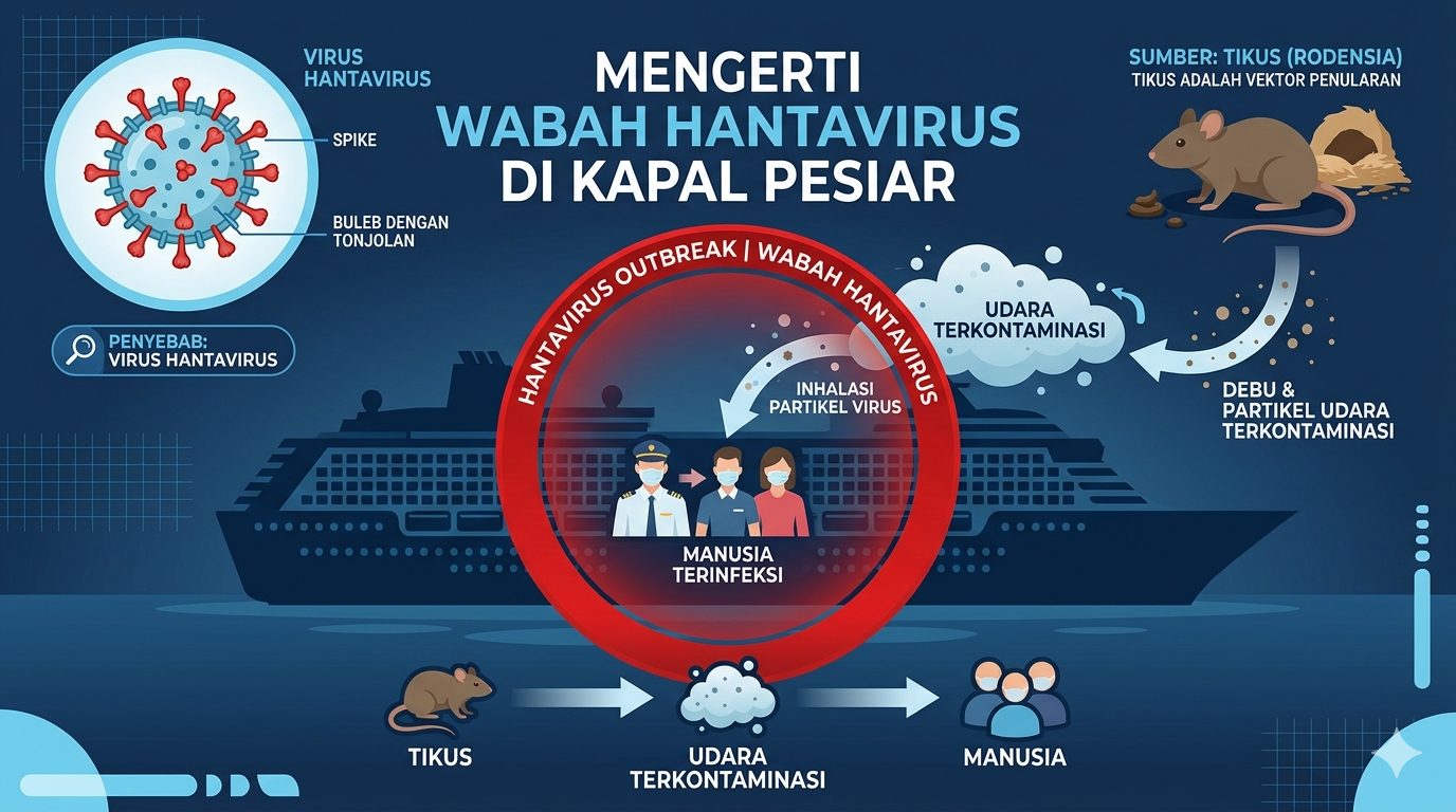 WHO pastikan wabah hantavirus di kapal pesiar bukan pandemi baru. Pakar Unair ingatkan perubahan lingkungan dan mobilitas global jadi faktor utama penyebaran virus dari tikus.