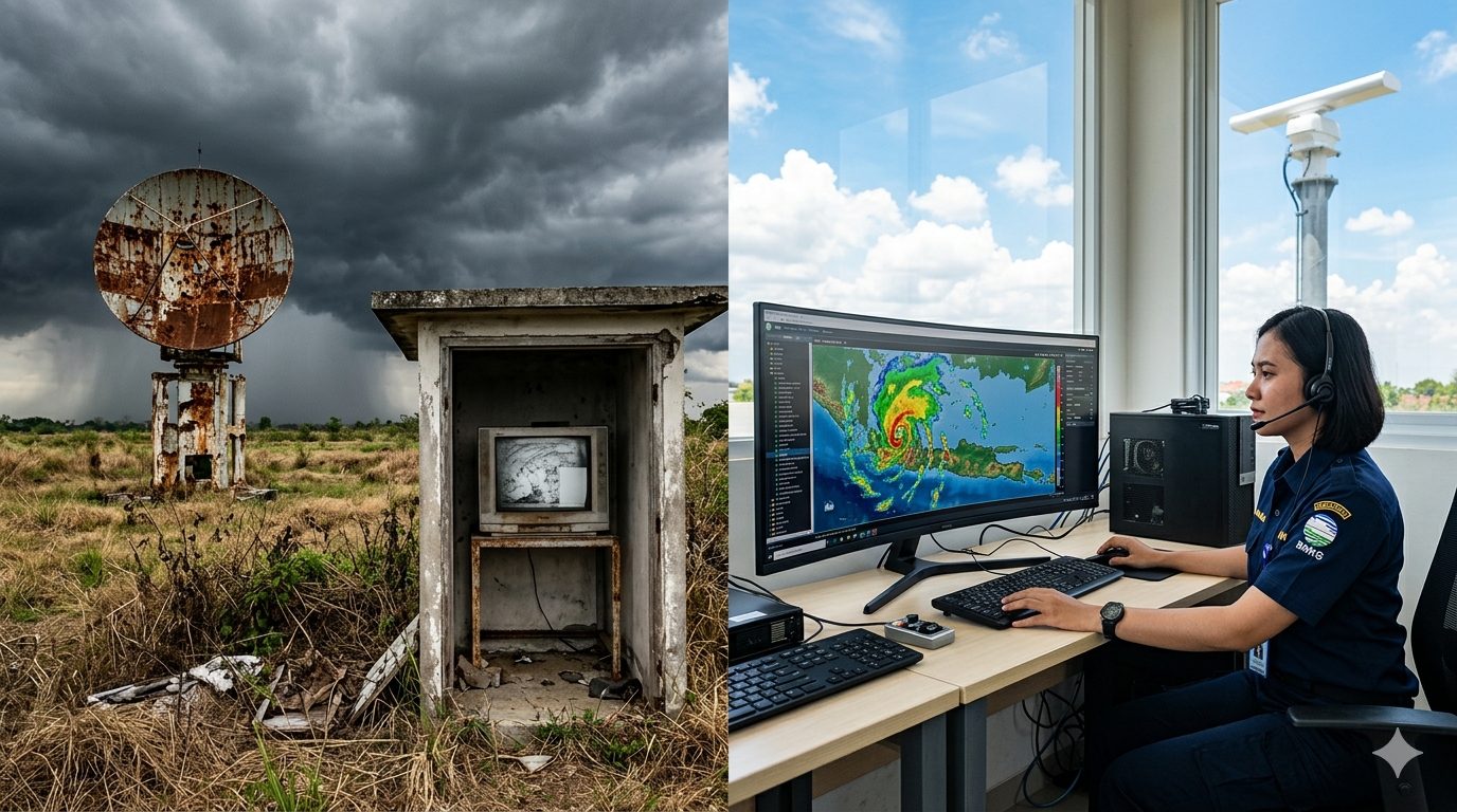 Komisi V DPR desak pemenuhan 50 radar cuaca BMKG yang kurang dan usang. Anggaran terkendala backlog Rp978 miliar, sejumlah wilayah seperti Aceh dan Papua jadi blank spot/Ilustrasi: Indoragamnewscom