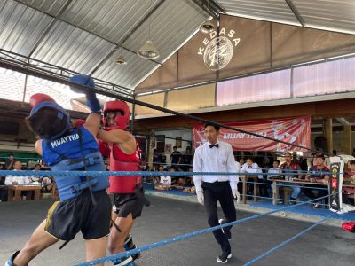 Pertandingan final PORJAR Muaythai Kategori SMA kelas 52 KG