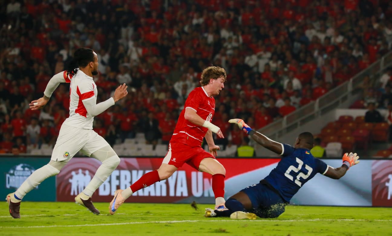 Ole Romeny cetak gol tunggal di menit 12. Timnas Indonesia tutup FIFA Matchday Juni 2026 dengan kemenangan 1-0 atas Mozambik di SUGBK, Selasa (9/6/2026)/Foto: Singgih Wibowo/Indoragamnewscom