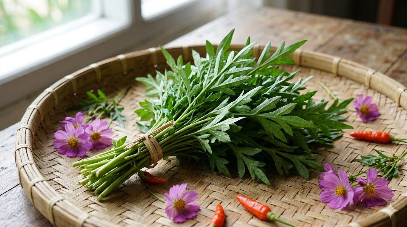 Daun kenikir kaya vitamin A, C, kalsium, dan antioksidan. Manfaatnya: tingkatkan vitalitas pria, dukung kesuburan wanita, jaga kesehatan prostat, keseimbangan hormon, dan kulit/Ilustrasi: Indoragamnewscom