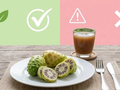 Mengkudu kaya antioksidan dengan 12 manfaat kesehatan, tapi hati-hati! Mengandung antrakuinon beracun bagi hati dan bisa interaksi dengan obat pengencer darah.