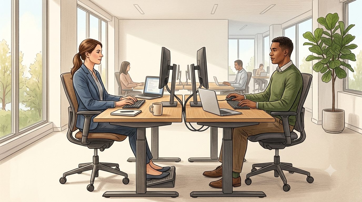 Cegah low back pain akibat duduk berjam-jam di kantor dengan postur benar, peregangan rutin, olahraga, dan gaya hidup sehat/Ilustrasi: Indoragamnewscom