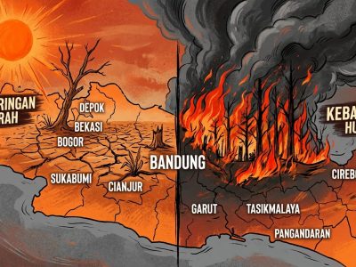 Pemprov Jabar tetapkan status siaga darurat kekeringan dan karhutla 1 Juli-30 September 2026. Antisipasi musim kemarau lebih kering dan panjang di 27 kabupaten dan kota/Ilustrasi: Indoragamnewscom/Gemini