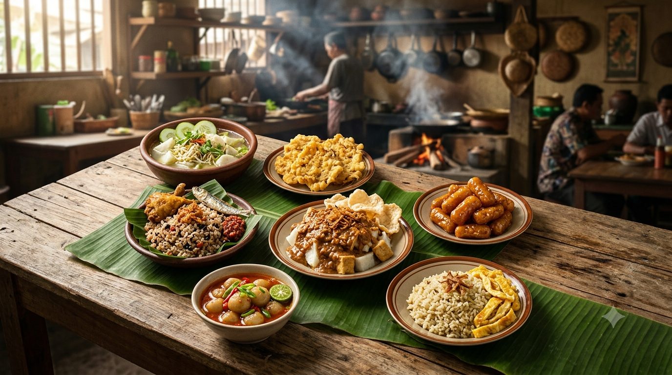 7 kuliner khas Tasikmalaya yang wajib dicoba: Soteng, Citruk, Kolontong, Nasi Tutug Oncom, Kupat Tahu, Cilok Goang, dan Nasi Cikur/Ilustrasi: Indoragamnewscom